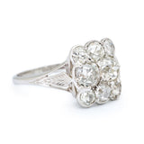 2.00ctw Old-Mine Cut Diamonds Vintage Plaque Ring