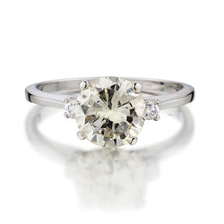 1.86 Carat Round Brilliant Cut Diamond Platinum Engagement Ring
