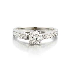 Ladies 14kt White Gold Diamond Ring.  0.91ct Tw