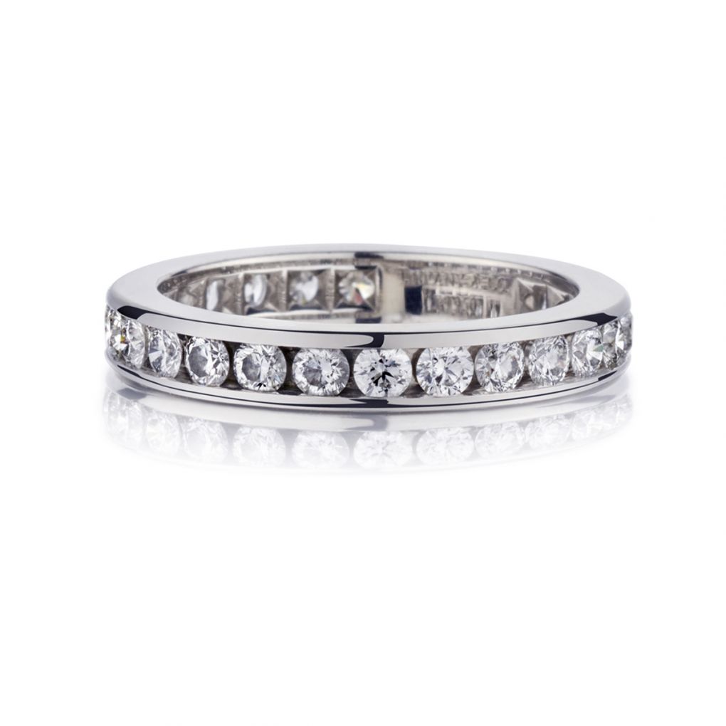 Tiffany & Co. Platinum Channel-Set Diamond Eternity Band.