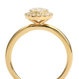 Round Brilliant Cut Diamond Micro-Pavé Cluster Gold Ring
