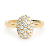Round Brilliant Cut Diamond Micro-Pavé Cluster Gold Ring