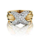 Tiffany & Co. Schlumburger Diamond X Gold & Platinum Ring