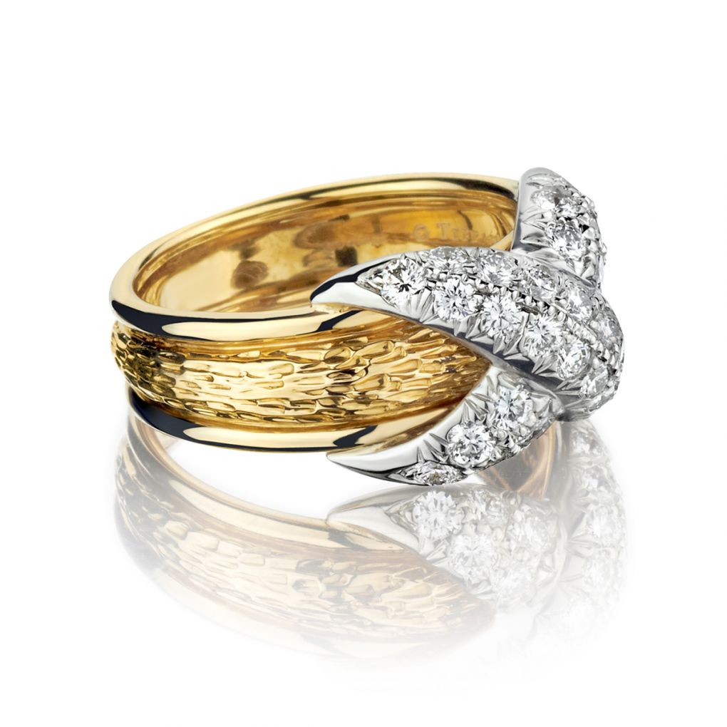 Van Rajak Tiffany & Co. Schlumburger Diamond X Gold & Platinum Ring | Van Rijk ...