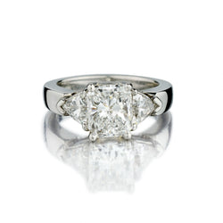 1.62 Carat Radiant Cut Diamond Platinum Engagement Ring