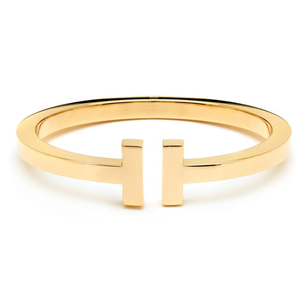 Tiffany & Co. 18KT Yellow Gold Large T Square Bangle.Weight:27.45