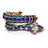 Enamel 14KT Rose Gold Flexible Coiled Snake Bracelet