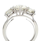 3.65 Carat Oval-Cut Diamond Three Stone Plat Ring