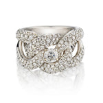 3.00 Carat Total Weight Round Brilliant Cut Diamond Pave-Set Chunky Ring