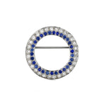 Beautiful 14kt W/G Diamond and Blue Sapphire "Circle of Life"  Brooch / Pendant.