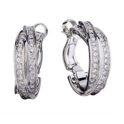 Cartier White Gold And Diamond Rolling Earrings