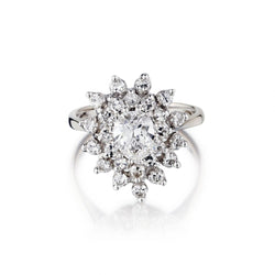 Ladies 14kt w/g Diamond Cluster ring. 2.01ct Tw