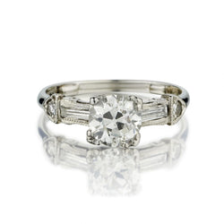 0.92 Carat Old-European Cut Diamond Vintage Engagement Ring
