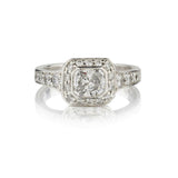 1.01 Carat GIA Radiant Cut Diamond Halo-Set Platinum Engagement Ring