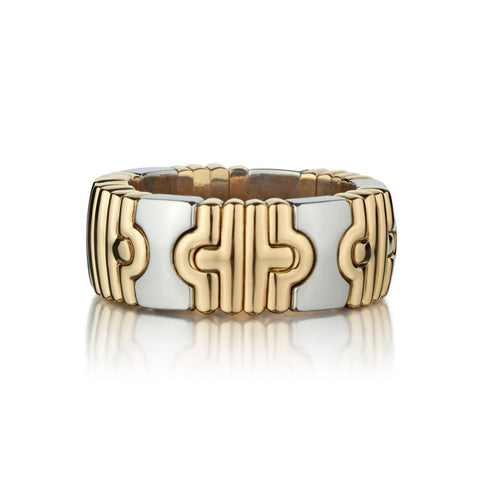 Bulgari 18KT Yellow Gold And S/S "Parentisi "Flex Ring