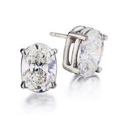 1.85 Carat Total Weight Oval-Shaped Diamond Studs