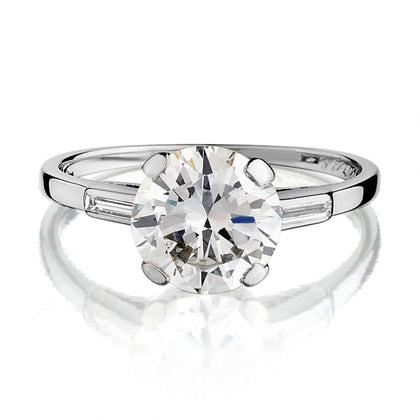 Birks Platinum 3.95 Carat Round Brilliant Cut Diamond Engagement Ring