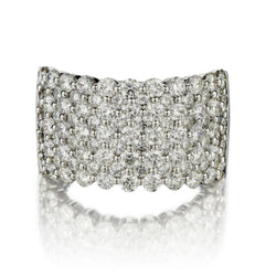 3.35 Carat Total Weight Round Brilliant Cut Diamond Pave Band