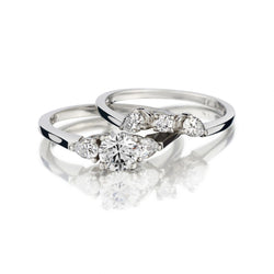 Birks Platinum 1.05 Carat Total Weight Diamond Wedding Ring Set