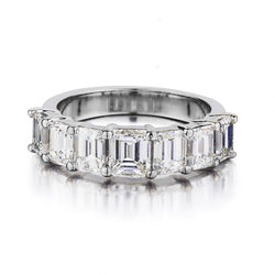 2.70 Carat Total Emerald-Cut Diamond White Gold Band