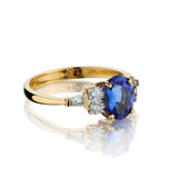 1.26 Carat Tanzanite And Diamond Yellow Gold Ring