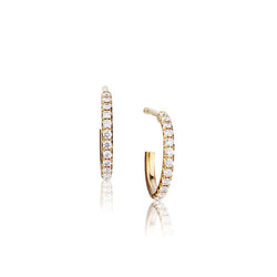 Tiffany & Co. Round Brilliant Cut Diamond Metro Small Hoop Earrings
