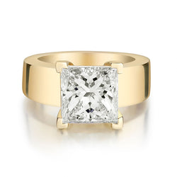 4.20 Carat Princess Cut Diamond Solitaire YG Ring