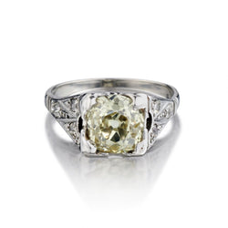 1.65 Old-Mine Cut Diamond Edwardian Platinum Vintage Ring