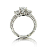 1.54 Carat Total Maple Leaf  Diamond Three Stone WG Ring
