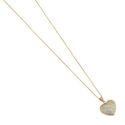 2.50 Carat Total Weight Diamond Puffy Heart Pendant Necklace