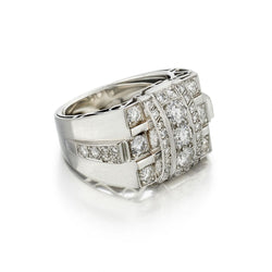 Unisex 1.60 Carat Total Round Brilliant Cut Diamond Ring