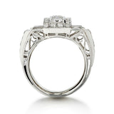 Unisex 1.60 Carat Total Round Brilliant Cut Diamond Ring