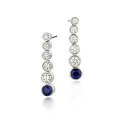 Tiffany & Co. Jazz Collection Platinum Diamond & Sapphire Drop Earrings