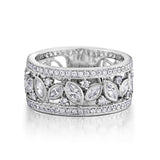 0.85CTW Marquise Cut & Round Brilliant Cut Diamond Band