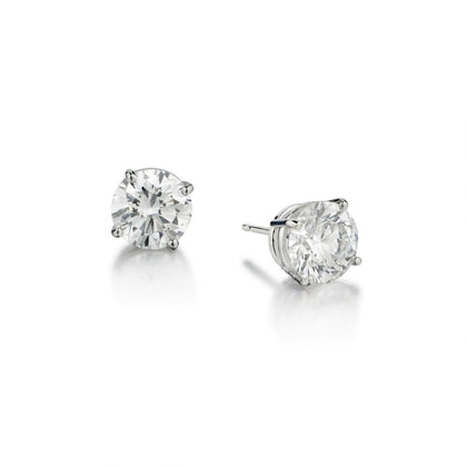 3.57 total carat weight  Carat Round Brilliant Cut Diamond Stud WG Earrings