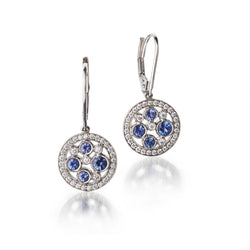 Tiffany & Co. Cobblestone Sapphire And Diamond Platinum Earrings