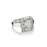 1.02 Carat Emerald Cut Diamond Halo-Set WG Ring
