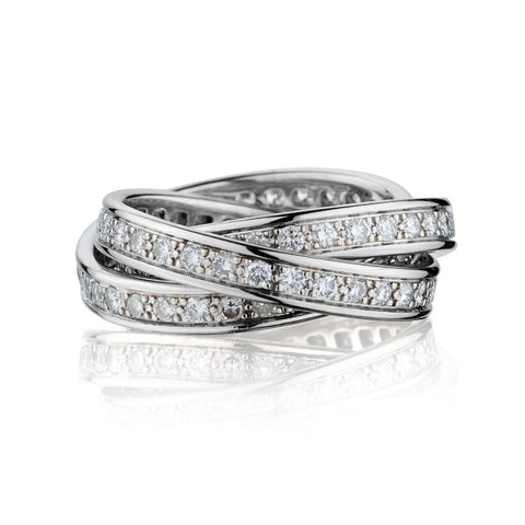 Cartier "Trinity de Cartier " Diamond Rings. 18kt White Gold.