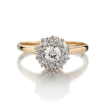 0.80 Carat Total Weight Old-Cut Diamond Vintage Cluster Ring