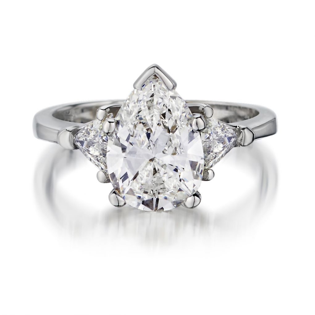 Trillian Rings 2.20 Carat Pear-Shaped Diamond & Trillian Cut DIamond WG Ring | Van ...