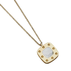 Roberto Coin Pois Square Mother-Of-Pearl Yellow Gold Pendant Necklace