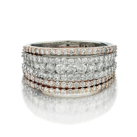 1.50 Carat Total Weight Round Brilliant Cut Diamond Wide Band