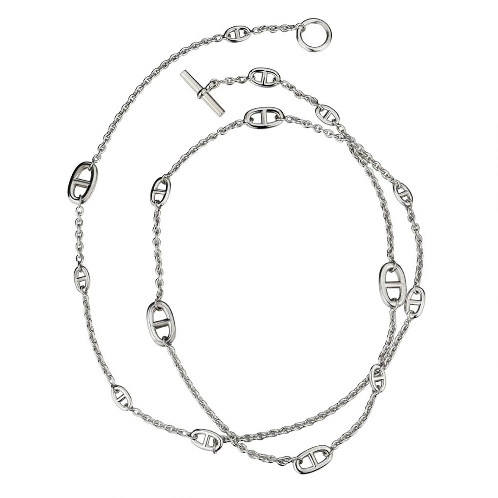 Hermes Silver and Rose Gold Chain D'ancre Punk Long Double Necklace –  Madison Avenue Couture
