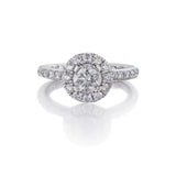 0.80 Carat Round Brilliant Cut Diamond Halo-Set Ring