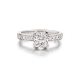 0.92 Natural Cushion Cut Diamond 18KT White Gold Ring