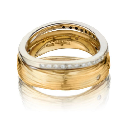 Roberto Coin 18KT Yellow Gold & White Gold Pave'Set Diamond Band