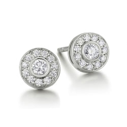 Tiffany & Co. Platinum Circlet Diamond Halo Cluster Earrings