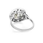0.80 Carat Old-European Cut Diamond Halo Platinum Edwardian Ring