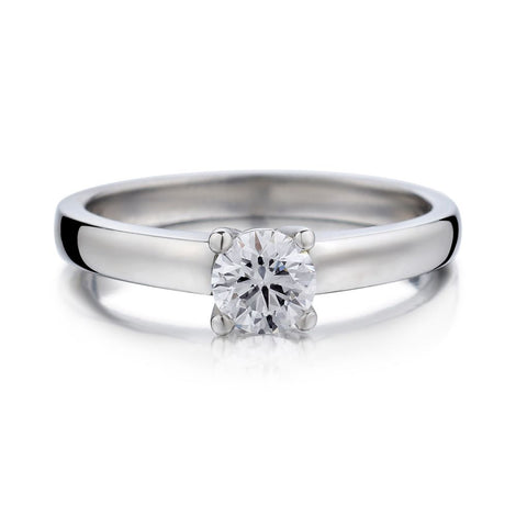 Birks 0.53 Carat Round Brilliant Cut Diamond Solitaire Platinum Ring