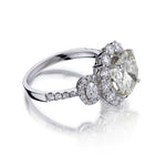 3.01 Carat Round Brilliant Cut Diamond Halo-Set Engagement Ring